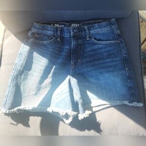 a.n.a Dark Blue Jean Shorts HIGH RISE DENIM BOYFRIEND SHORT 5' INSEAM